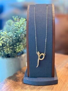 Jessica Elliot Gold Snake Pendant Necklace